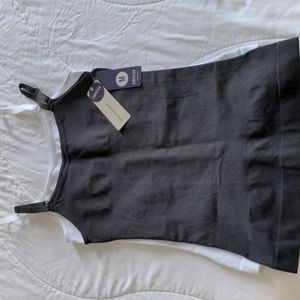 NWT Shapermint Empetua 2-pack Scoop Neck Cami Black & White